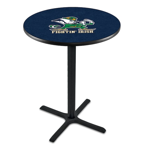 42" Blk Wrinkle Notre Dame Leprechaun Pub Table